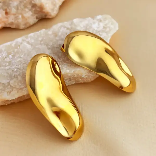 PVD Coated Real Gold Plated 18K Gold Geometric 304 Stainless Steel Elegant Luxurious Simple Style Waterproof Non Tarnish Ear Studs