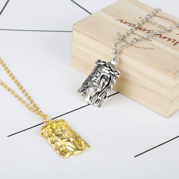 Wholesale Hot Selling European and American Personalized Hiphop Jesus Retro Portrait Pendant Fashion Trendy Commemorative Necklace Jewelry for Men and Women