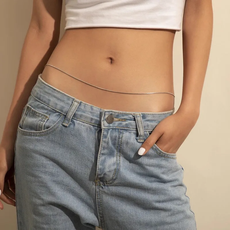 Wholesale Sexy Solid Color Stainless Steel Women's Waist Chain
