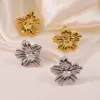1 Pair Sweet Flower Plating 304 Stainless Steel Imitation Gold Electroplating Ear Studs