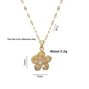 X2118 White Bauhinia Zircon Necklace [With Pendant]