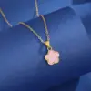 Wholesale Copper Flower Electroplated Imitation Gold Elegant Cute Simple Style Cable Chain Pendant Necklace