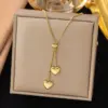 Wholesale Fashion Romantic Sweet Heart-Shaped Vacuum Electroplated (In Furnace) 18K Real Gold Plated Necklace Suitable For Women To Wear On Daily Dates Or Parties