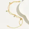 Fitness Flower Copper Patchwork 18k Gold Plated Women's Anklet