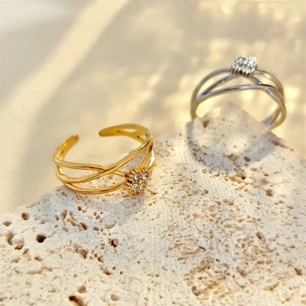 Wholesale Jewelry Vintage Style Classic Style Geometric 304 Stainless Steel Plating Open Rings