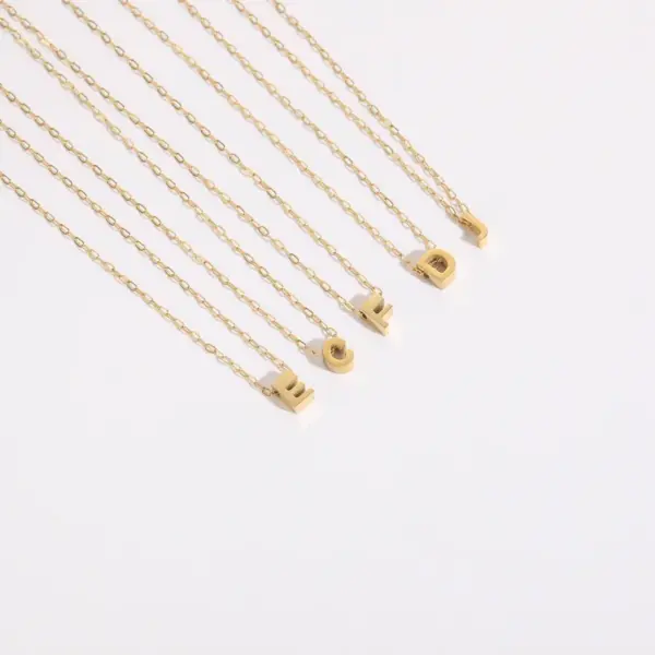 Wholesale PVD Coated Letter 304 Stainless Steel Casual Classic Style Streetwear Waterproof Non Tarnish 304 Stainless Steel Pendant Necklace