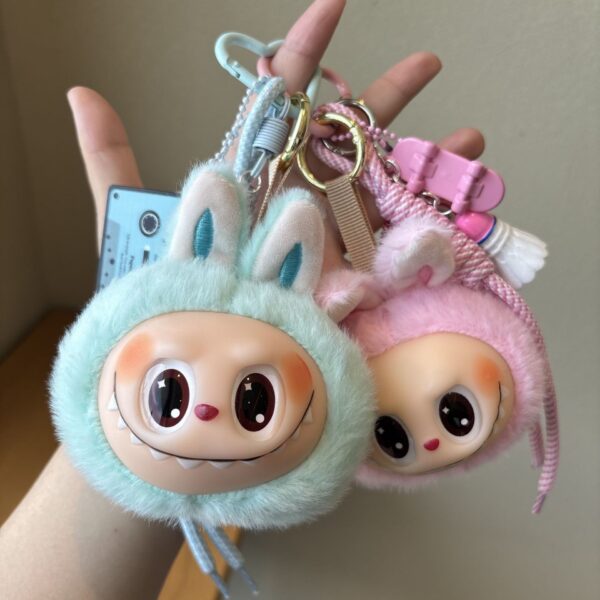 Wholesale Plush Big Head High-End Labubu School Bag Pendant Vinyl Doll Doll Pendant Car Keychain Wholesale Small Gifts