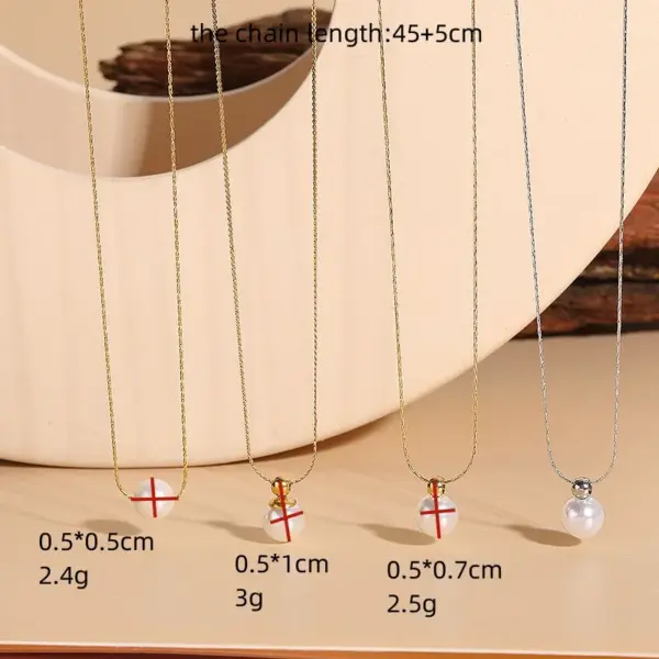 Wholesale 304 Stainless Steel ABS Pearl Solid Color PVD Coated Artificial Pearls Freshwater Pearl 14K Gold Plated Elegant Luxurious Classic Style Plating Inlay Box Chain Pendant Necklace