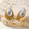 Wholesale PVD Coated Real Gold Plated 18K Gold Irregular Geometric 304 Stainless Steel Luxurious Queen Simple Style Waterproof Non Tarnish Ear Studs