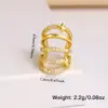 Copper Geometric Water Plating Zircon 18K Gold Plated IG Style Elegant Gold Ear Cuffs