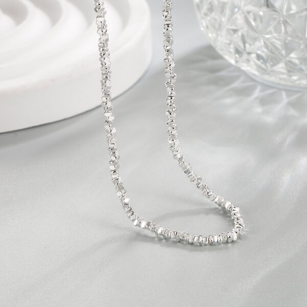 Wholesale Broken Silver Thin Chain Necklace Women's Niche Design Sparkling Spring and Summer Eye-absorbing Fashion All-match Broken Silver