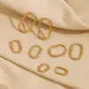 Wholesale PVD Coated Real Gold Plated 18K Gold U Shape 304 Stainless Steel Simple Style Waterproof Non Tarnish Earrings