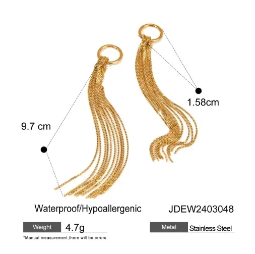 Wholesale 18K Gold Stainless Steel Snake Bone Chain Knot Tassel Earrings Elegant And Glorious Daily And Date Suitable For Women