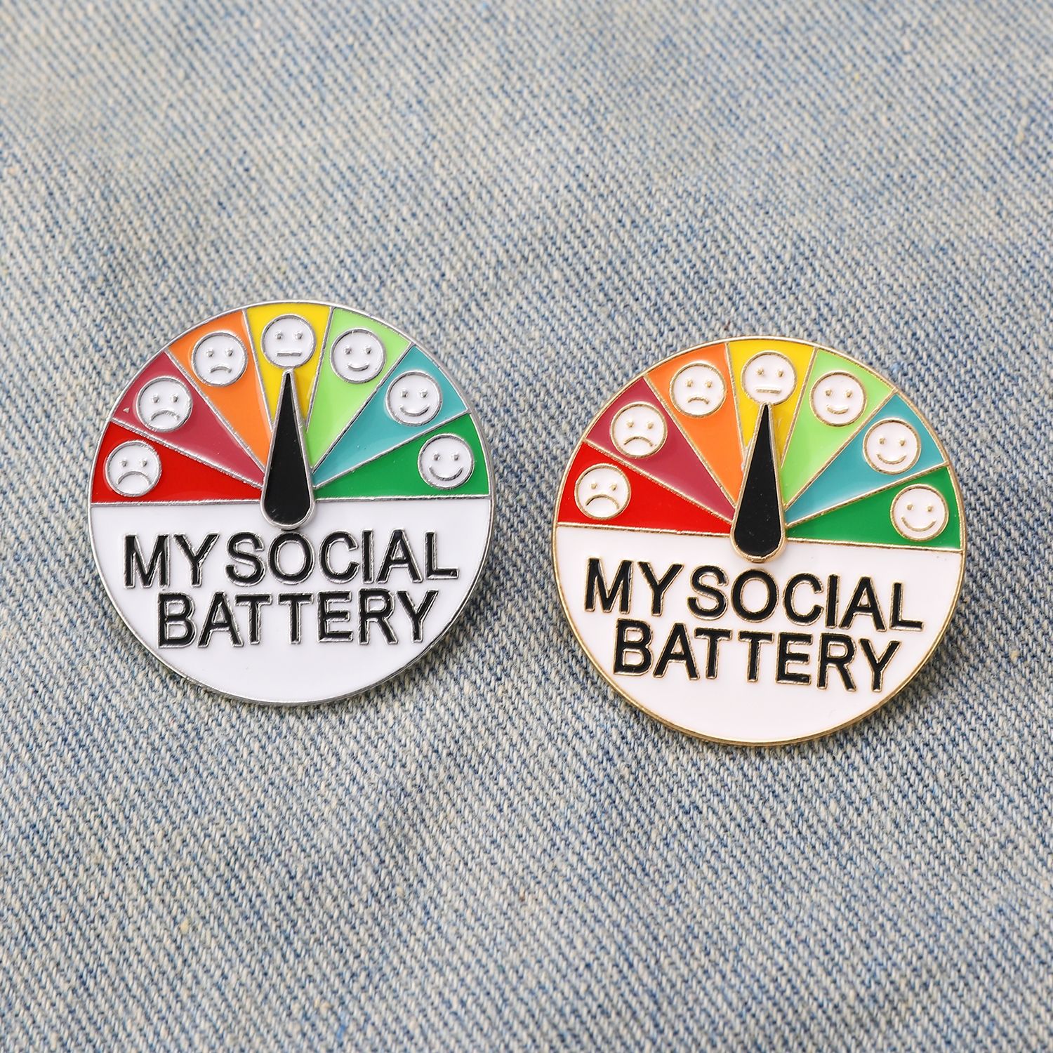 Wholesale Mood conversion brooch creative Feeling expression management social badge rotating metal all-match aessories