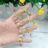 Wholesale Jewelry Vacation Modern Style Heart Shape Wings Grain Copper Zircon 18K Gold Plated Polishing Inlay Open Rings