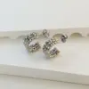 Wholesale 304 Stainless Steel C Shape Electroplated 18K Gold Plated Simple Style Ear Studs