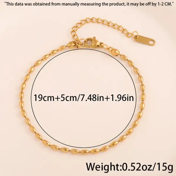 PVD Coated Real Gold Plated Eye Solid Color 304 Stainless Steel Simple Style Waterproof Non Tarnish 304 Stainless Steel Lobster Trigger Clasp Closure Bracelets