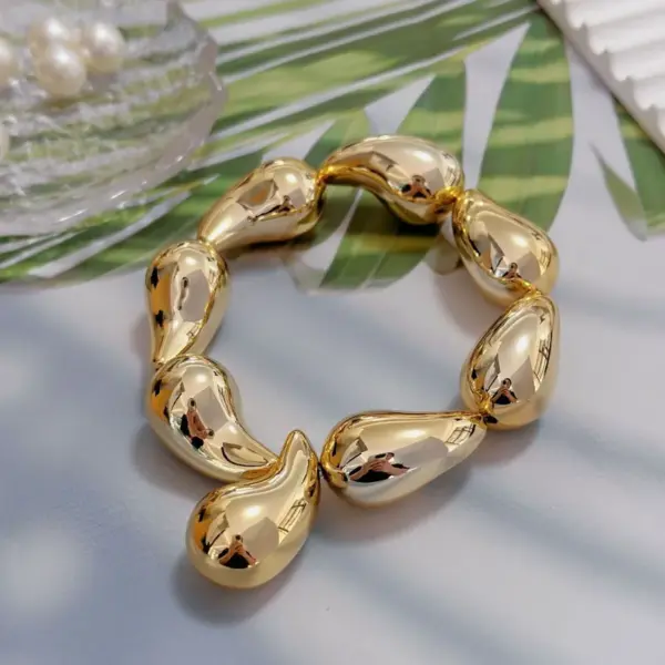 Wholesale Copper Asymmetrical Balloon Plating Printing Water Droplets Rhombus Bracelets Bangle