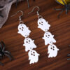 oly-6ad13ec28267667e929dae5ae0e2c8c6 Wholesale Cross Border Halloween White Ghost Black Bat Triple Stitching Pendant Earrings Acrylic Gothic Wind Earrings