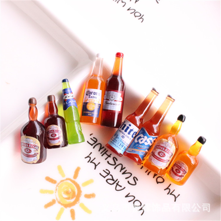 Wholesale Simulated Beer Bottles, Wine Bottles, Resin Jewelry, Keychain Processing Materials, Miniature Food Toys, Doll House Ornaments
