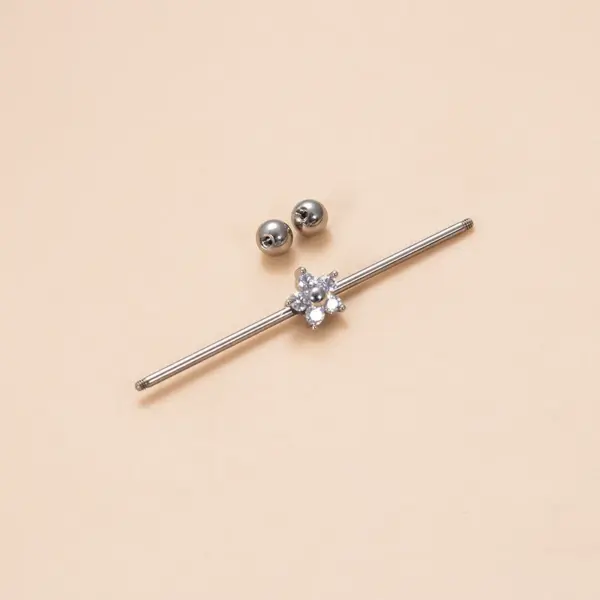 Wholesale 1 Piece 316L Stainless Steel Copper Zircon Ear Cartilage Rings & Studs Heart Shape Wings Flower Waterproof Non Tarnish Surgical Steel