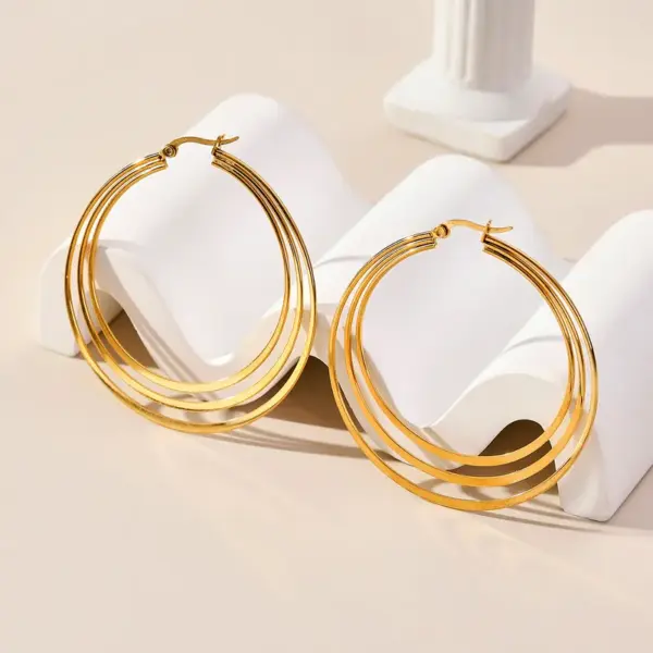 Wholesale Real Gold Plated Heart Shape 304 Stainless Steel Elegant Glam Shiny Waterproof Non Tarnish Earrings