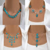 Wholesale Bohemian Style Vintage Turquoise Flower Necklace