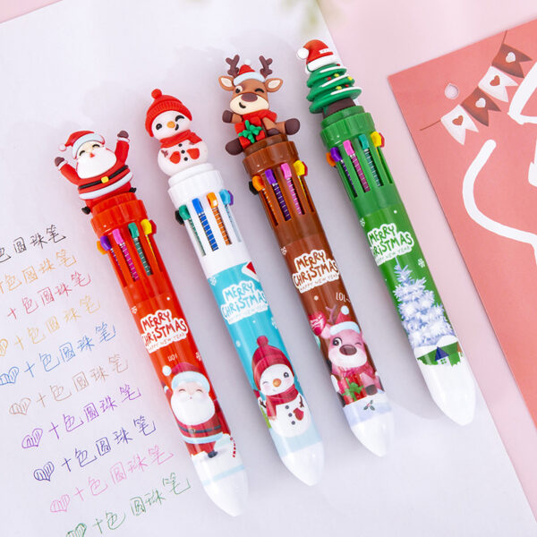 Wholesale Reindeer Santa Claus ten-color ballpoint pen