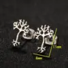PVD Coated Real Gold Plated Leaf Heart Shape Stainless Steel Waterproof Non Tarnish Ear Studs