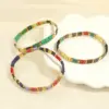 Wholesale Hawaiian Bohemian Streetwear Square Copper Beaded Stoving Varnish Plating 18k Gold Plated Bracelets