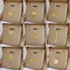 Wholesale PVD Coated Real Gold Plated Circle Letter Butterfly Titanium Steel Simple Style Waterproof Non Tarnish Necklace