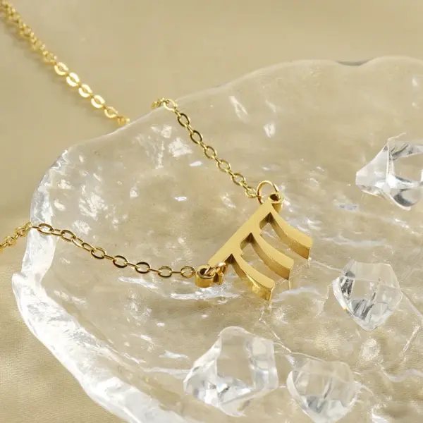 Wholesale Jewelry Simple Style Number 304 Stainless Steel Titanium Steel 18K Gold Plated Plating Stainless Steel Necklaces