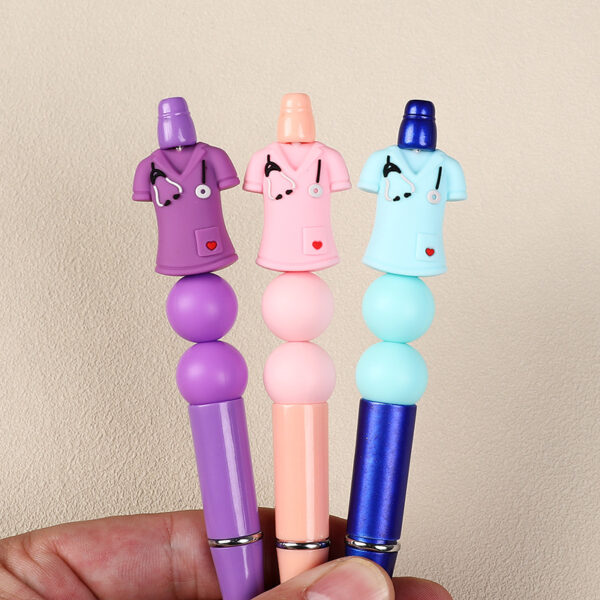 Wholesale New nurse clothing 3D silicone beads beading jewelry women cartoon keychain accessories nurse cap silicone beads