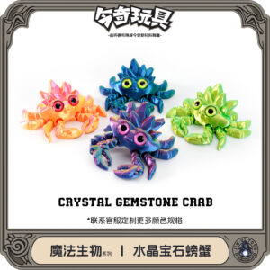 Wholesale 3D printing cross-border hot-selling crystal gem crab fish tank landscaping ornaments can move one joint creative hand