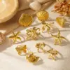 Wholesale Fashion Luxury Vacation Style Stainless Steel Ring Star Smooth Open Ring Women's Trendy Non-Fading Jewelry Accessory