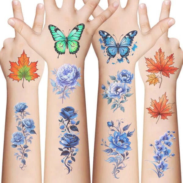 Wholesale Cross-border new rich flower tattoo waterproof party gift funny fun face stickers cross-border