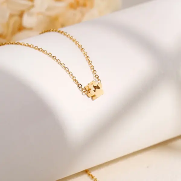 Wholesale PVD Coated 18K Gold Plated Animal Paw Print Titanium Steel Simple Style Korean Style Waterproof Non Tarnish Bracelets Earrings Necklace