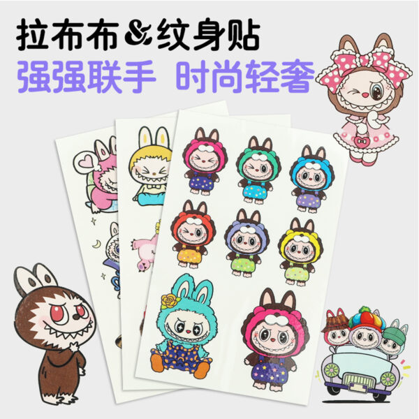 Wholesale Labubu Children's Herbal Tattoo Stickers Waterproof and Sweatproof Safe Material 70 + Different Patterns