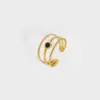 PVD Coated Real Gold Plated 18K Gold Solid Color 304 Stainless Steel Simple Style Commute Waterproof Non Tarnish Open Ring