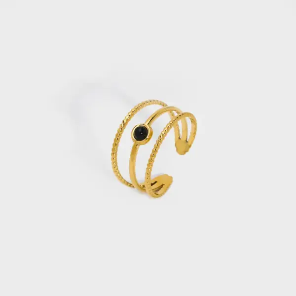 PVD Coated Real Gold Plated 18K Gold Solid Color 304 Stainless Steel Simple Style Commute Waterproof Non Tarnish Open Ring