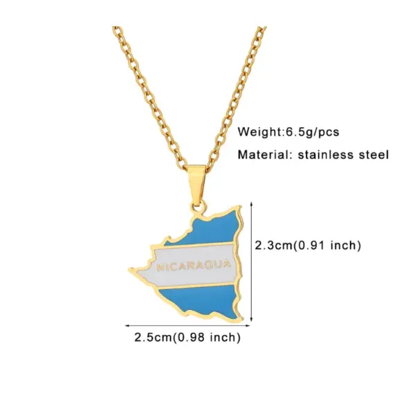 Wholesale Jewelry Basic Modern Style Classic Style Geometric Map 201 Stainless Steel 304 Stainless Steel Plating Pendant Necklace