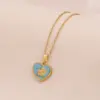 Wholesale Ion Plating (IP) Real Gold Plated Heart Shape Butterfly 304 Stainless Steel Elegant Cute Romantic Waterproof Non Tarnish 304 Stainless Steel Lobster Trigger Clasp Closure Pendant Necklace Necklace