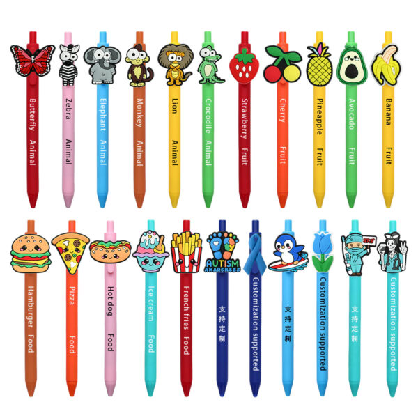 oly-6b291f785e6b13307b54a7617708397f Wholesale Manufacturer customizes high-quality PVC soft rubber sticker pens for students, oices, and as gift pens; wholesale available.