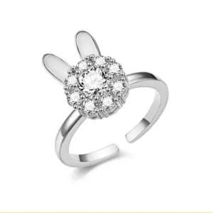 Z0075 Rabbit Ring-Silver (Rotatable) / Adjustable Opening