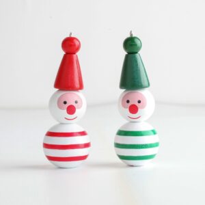 oly-6b356e4239920e6a0009b27604b8e484 Wholesale 10pcs/pack Christmas wooden beads doll snowman wooden beads