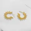 Wholesale Fashion Plating 304 Stainless Steel No Inlaid 18K Gold Plated Earrings