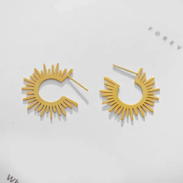 Wholesale Fashion Plating 304 Stainless Steel No Inlaid 18K Gold Plated Earrings