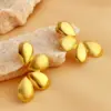 Wholesale PVD Coated Real Gold Plated Flower 304 Stainless Steel Elegant Luxurious Simple Style Waterproof Non Tarnish Ear Studs