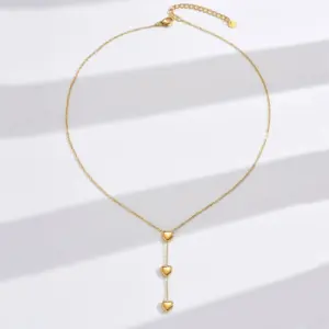 Wholesale Jewelry Casual Heart Shape 304 Stainless Steel Polishing Plating Stainless Steel Necklaces