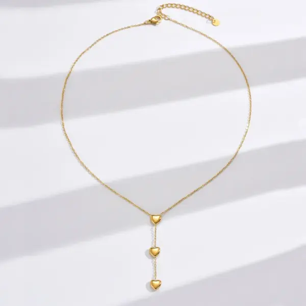 Wholesale Jewelry Casual Heart Shape 304 Stainless Steel Polishing Plating Stainless Steel Necklaces